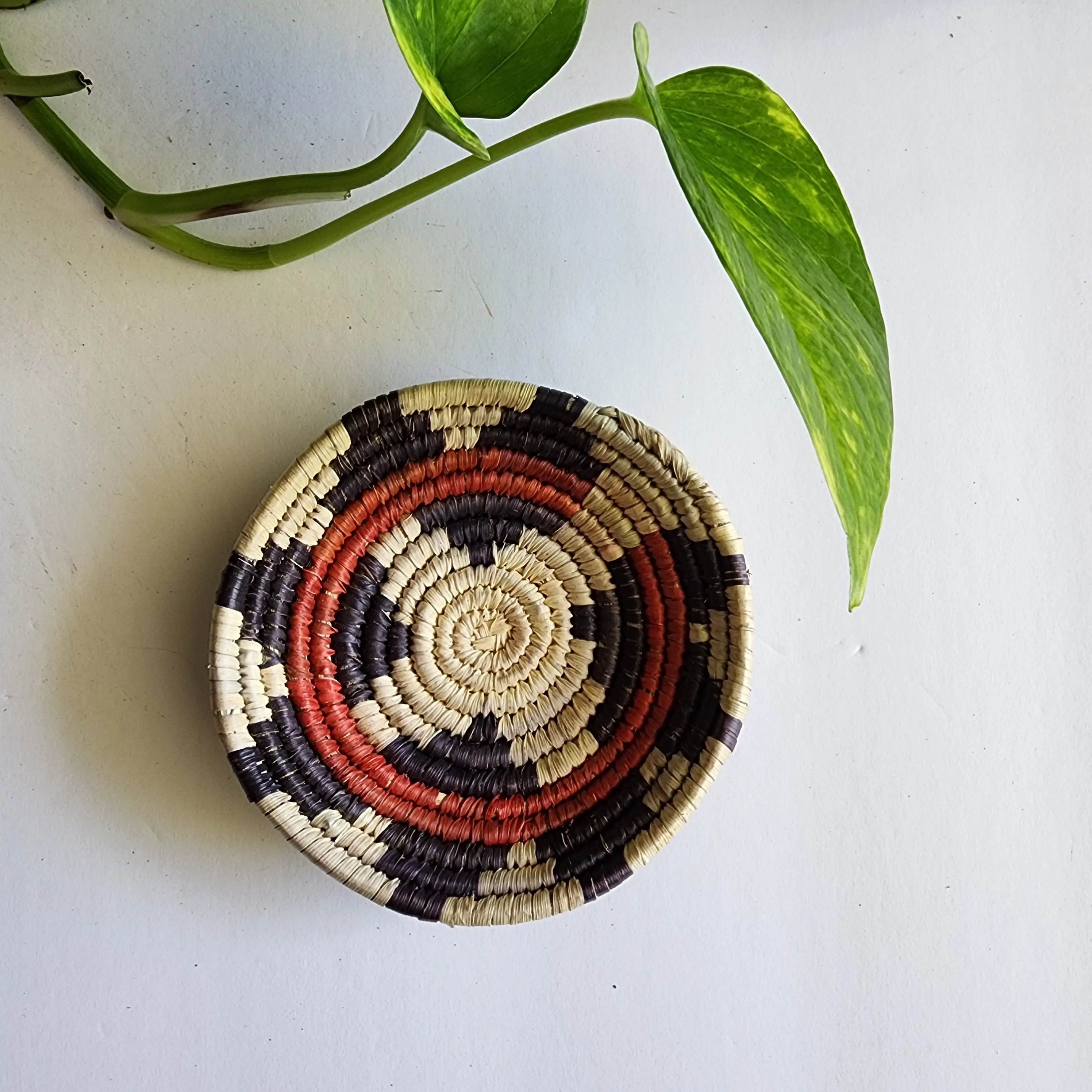 Southwest Handwoven Trinket Basket | 3-4 Inches | Authentic Native American Craftsmanship