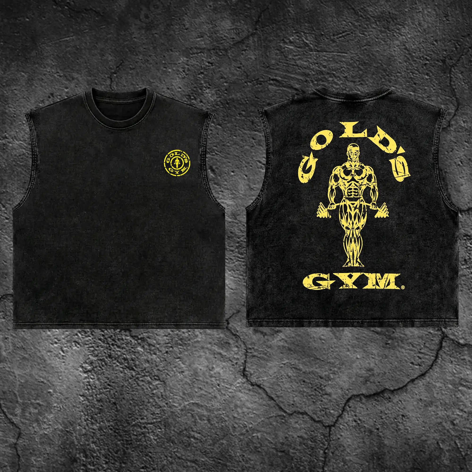 Gold's Gym Original Oversize Washed Tank, Gym Apparel, Workout Tank, Training Men's Top, Aesthetic Tank, Discipline, Strength, Focus