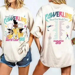 P0werline Stand Out World Tour 95 Shirt, Family Trip Shirt, Cartoon Shirt, Vintage D A Movie T-shirt, Unisex Shirt, Comfort Shirt Casual Comfy Tee Casual Printed Crewneck
