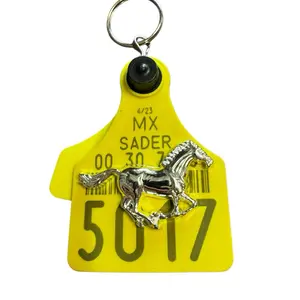 Cattle Tag Keychain Arete de Vaca Llavero con Concho