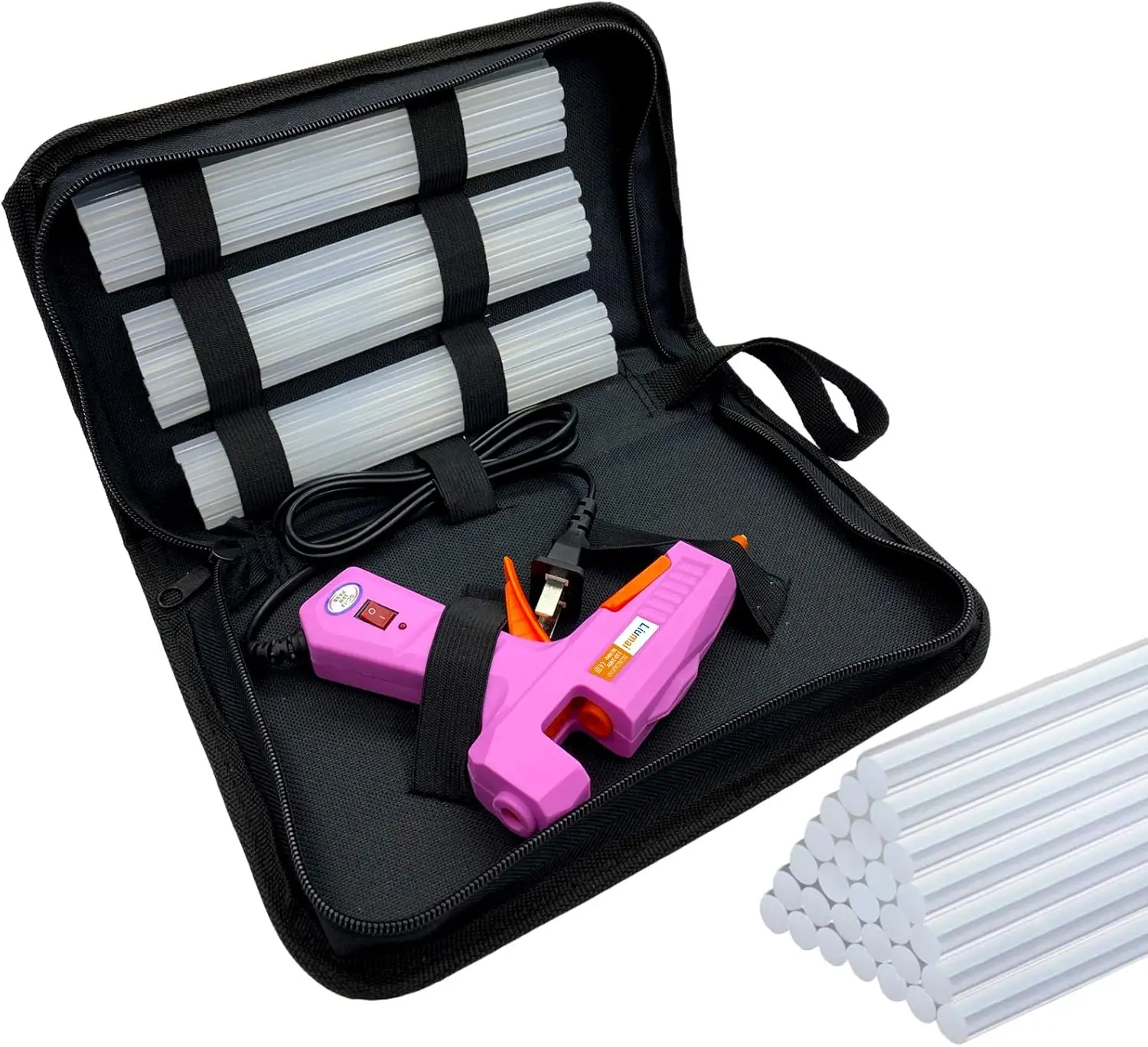 Liumai Hot Glue Gun Kit with 30pcs Glue Sticks, Mini Hot Melt Glue Gun with Carrying Case for Crafts, School DIY Arts, and Home Repair (30Watts, Pink)