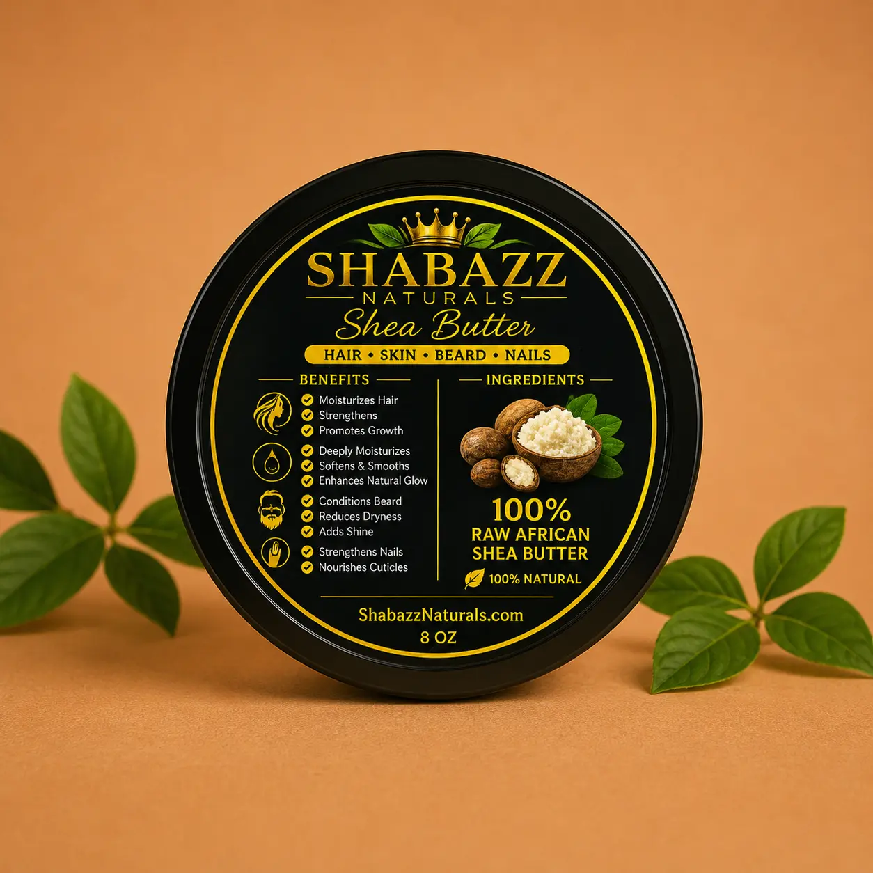 Shabazz Naturals 100% Raw Shea Butter 16 oz.