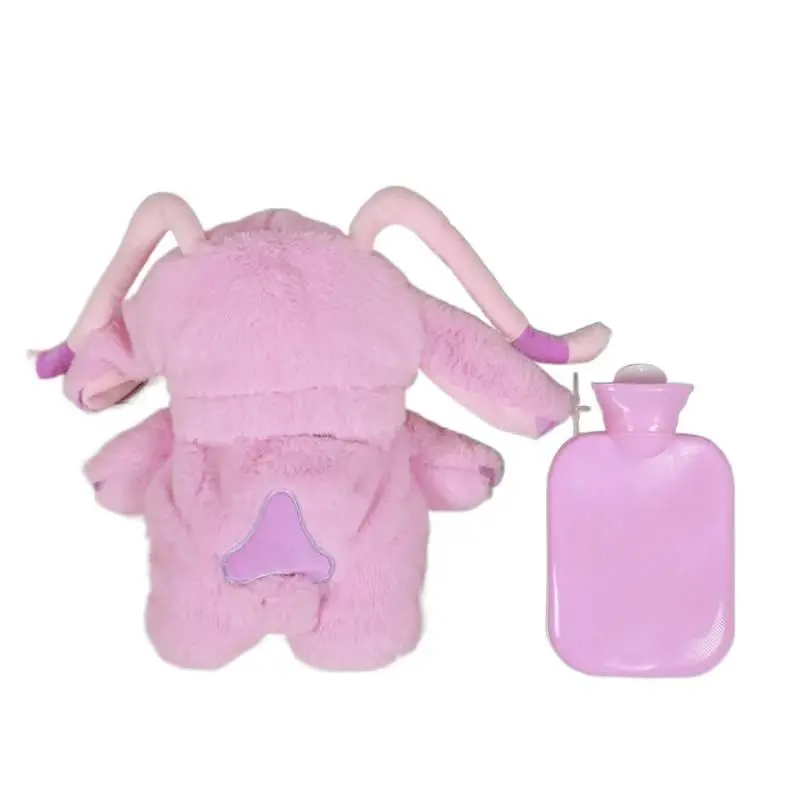 Kawaii Doll Look Delights Hot Water Bottle - Cotton Pink Water-Filled Hand Warmer, Cute Character Fluffy Friends Stuffed Toy, Ideal Valentine's Day Gift for Women on Chilly Days