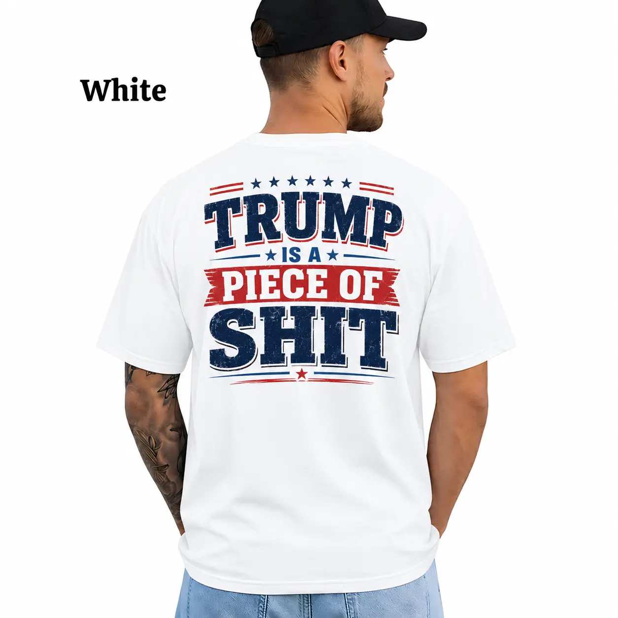 Trump Is A Piece Of Shirt, Funny Political Satire Tshirt, Anti Trump Tee, Bold Political Statement Shirt, Political Gift Tshirt, Short Sleeve Printed Graphic Shirt, Daily Casual Cotton