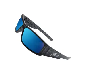 Fishoholic blkCF-BLU Sunglasses - UV400 Polarized Sunglasses w' Case & Pouch