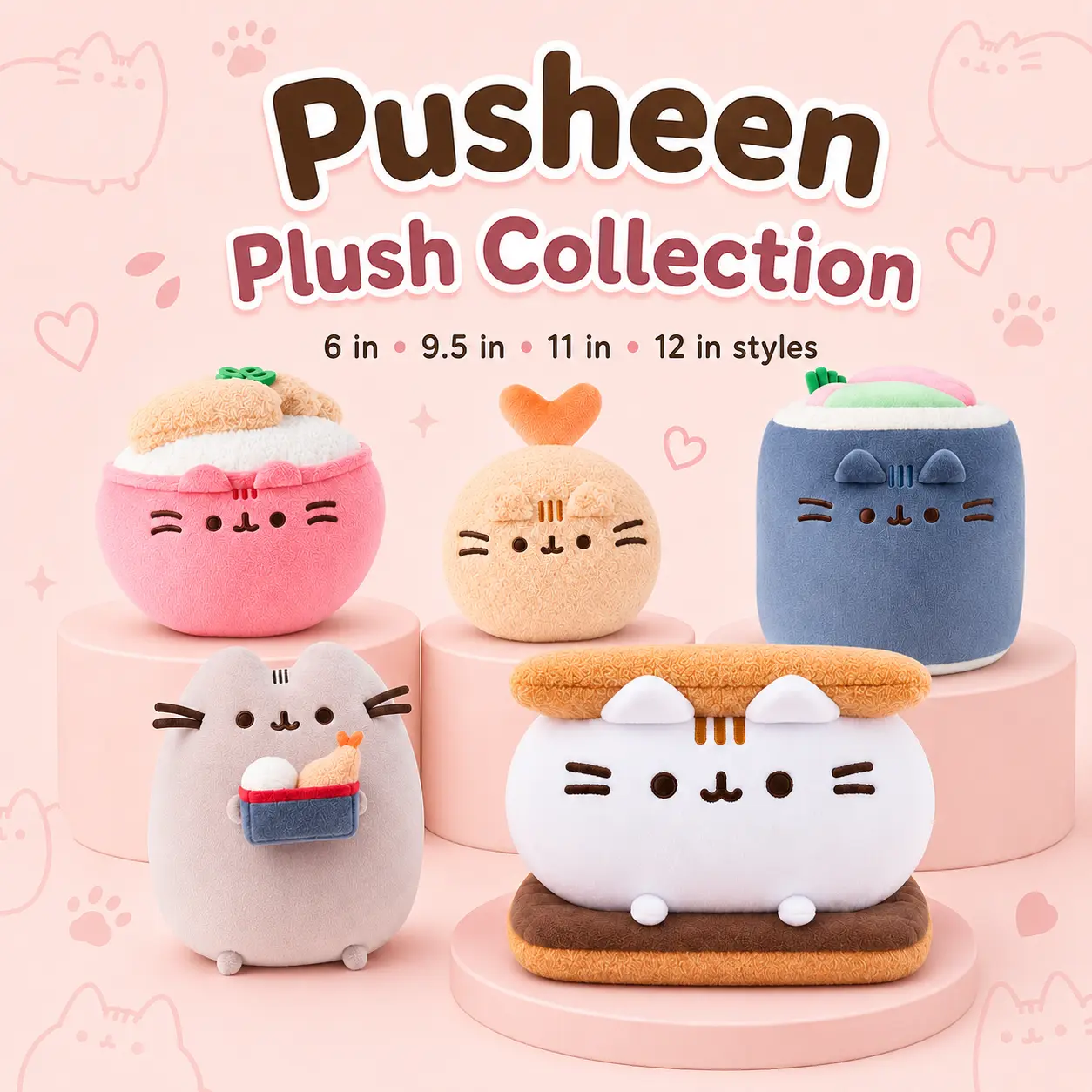 Pusheen Collectible Plushies, Stuffed Toys for Collectibles Enthusiasts