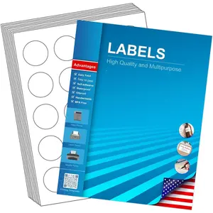 1.5" Circle Labels, Round Printable Stickers to Write , Sticker Paper for Inkjet Printer, (20 Labels/Sheet), 30 Sheets
