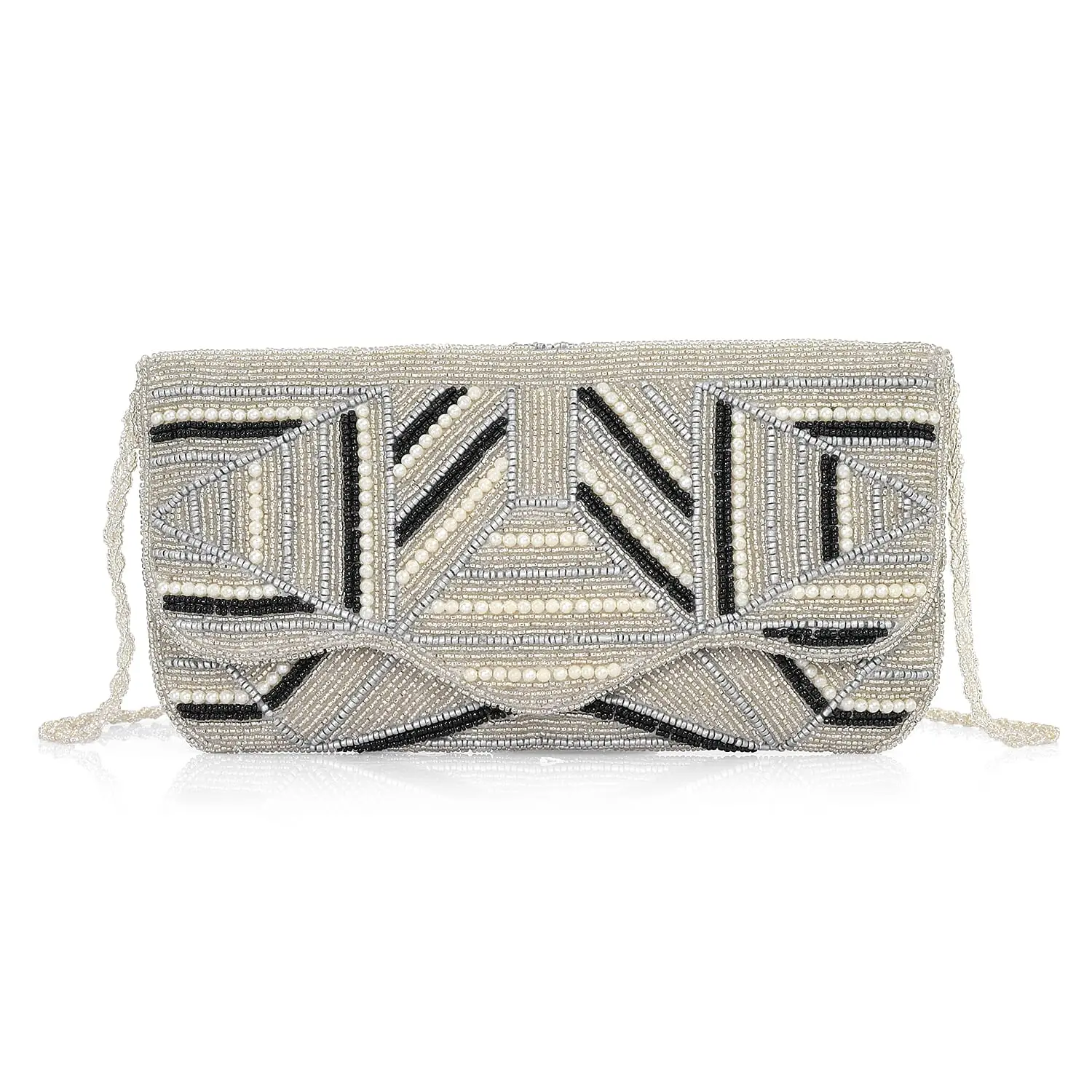La Marey Bead Work Sling Bag with Magnet Button
