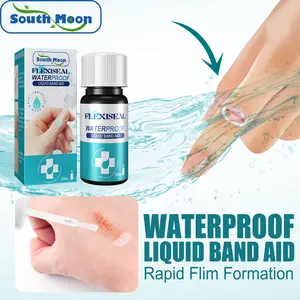 Liquid Bandage Glue - Invisible Skin Repair Gel for Severe Dry Cracked Heels, Feet, Fingers, Scrapes and Blisters – Waterproof Protection - Includes Applicator Brush and Skin Buffer