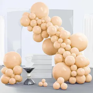 PartyWoo Nude Balloons 140pcs Different Sizes of 18 12 10 5 Inch Apricot Boho Fall Neutral Balloon Arch Kit Garland for Graduation Birthday Boy Baby Shower Theme Party Decorations Brown-F05