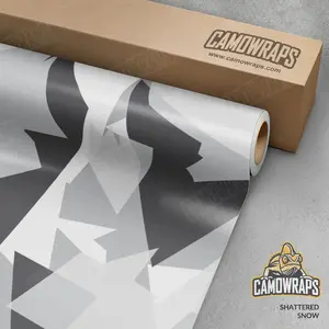 Shattered Snow Camo Vinyl Wrap | Blowout Stock | Satin Finish | Avery Dennison Media | 5ft x 3ft | 028925