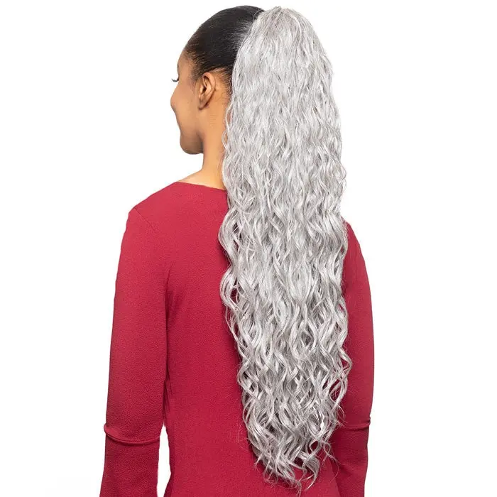 Foxy Silver Drawstring Ponytail - DS17