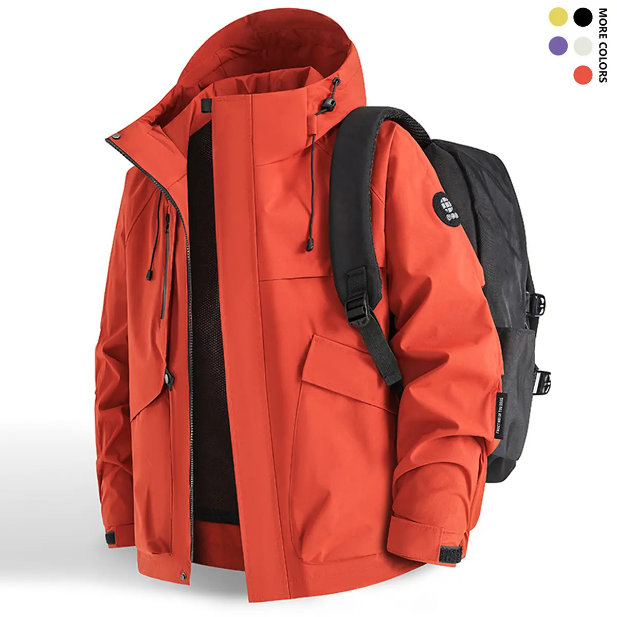 Men's Relaxed Fit Athletic Jacket - Windproof, Long-Sleeve, Full-Length Zipper, Durable Outdoor Sports Outerwear for Cycling, Hiking, Cold Weather