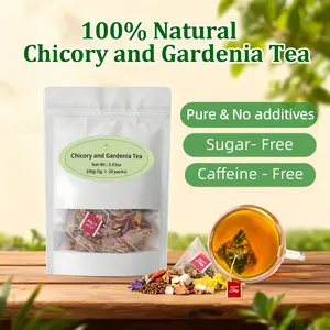 Chicory and Gardenia Herbal Tea Bags – Caffeine Free, Sugar Free Botanical Tea with Chicory, Gardenia, Licorice - 20 Tea Bags Healthy Nature Beverage