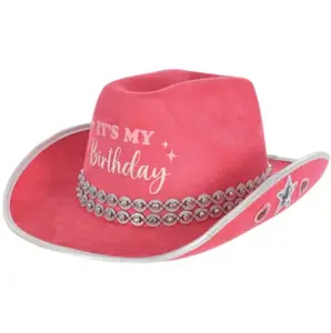 It’s My Birthday Pink Cowboy Hat, 1pc