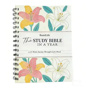 The Study Bible In A Year: A Yearlong Spiral Notebook Bible Study Guide, 52-Week Bible Study Plan for Women
