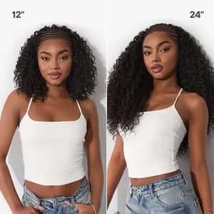 [Limited Deal]Frodio Veralux™ Fiber 13×6 Braided Cornrow Wig —Water Wave Lace Front Wig for Black Women Pre-Cut Lace Wig | Natural Look, Beginner Friendly