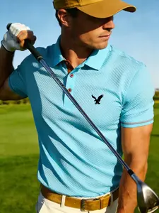 Men's Breathable Summer Polo Shirt, Quick-Dry Short Sleeve, Animal Print, Casual Style, Ideal for Golf, Fishing, Basketball, Camping, Beach