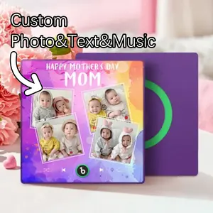 【Customization】Custom Music Fridge Magnets That Plays Music with 4 Photos Mother's Day Gifts for Mum with Frame