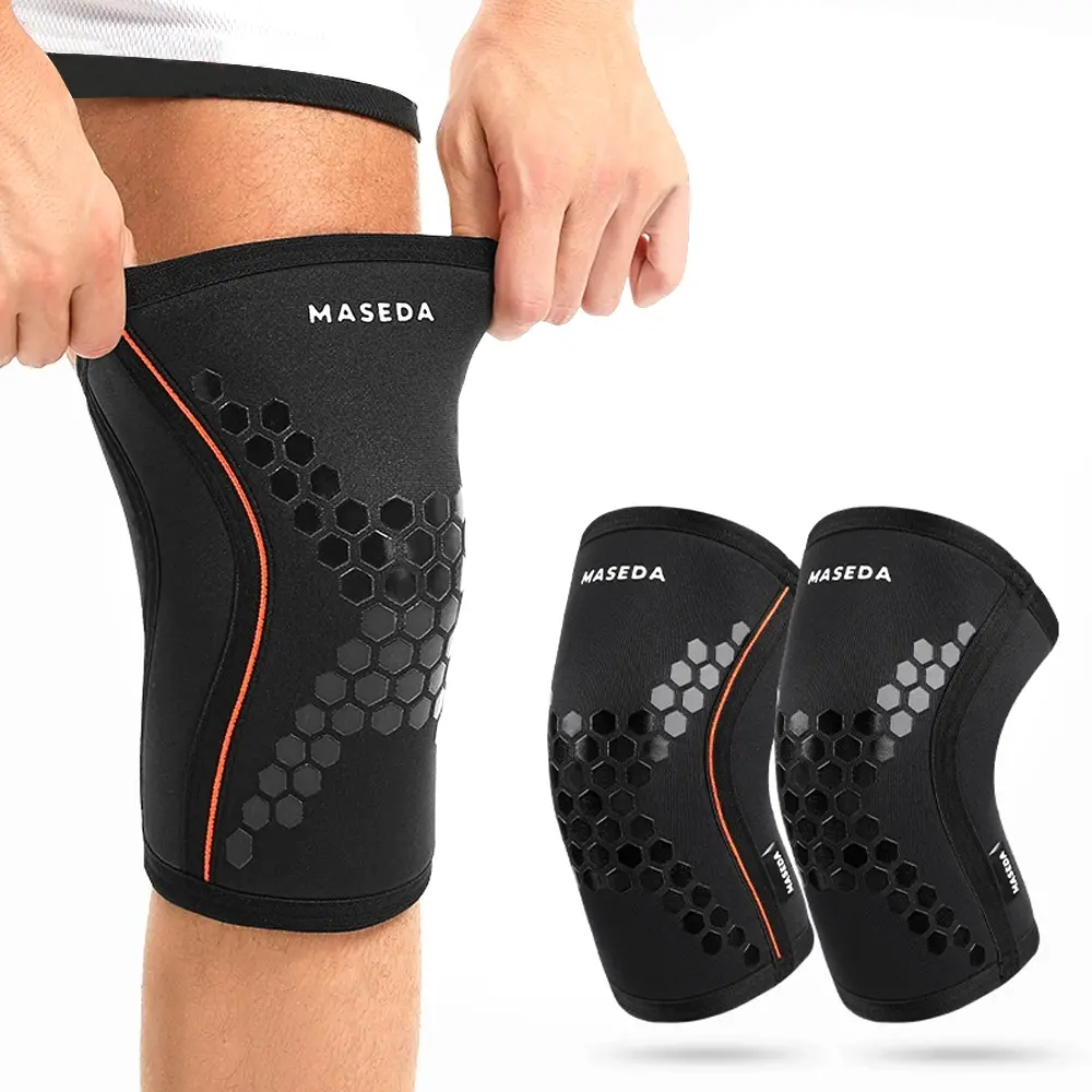 1pcs 7mm Sports Knee Sleeve, Compression Knee Sleeves for Weightlifting and Strength Training, High Performance Knee Compression Support, Squats and Lifting, Sports Knee Pads, Knee Supporter