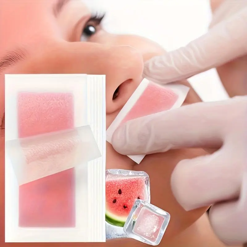 Watermelon Wax Strips, Hair Remover Wax for Face and Bikini Hair Removal, Home Waxing, Portable Pain-Free Eyebrow and Lip Waxing, Quick and Gentle Disposable Wax Paper for All Skin Types
