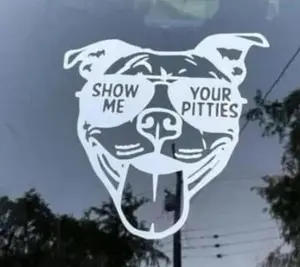 Show Me Your Pitties Pitbull Puppy Dog Pet Vinyl Decal Bumper Sticker - Car Truck Window Electronics Appliances & More!