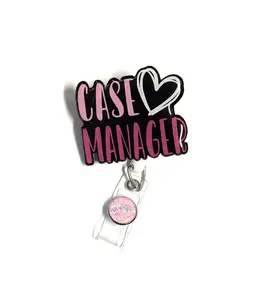 Case Manager Badge Reel, Retractable Swivel Alligator Clip, 2”