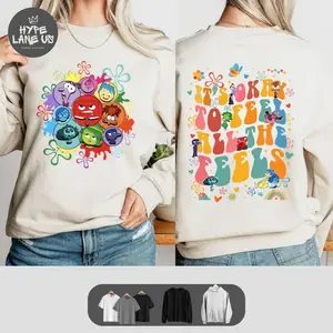 Inside Out 2 “It’s Okay To Feel All The Feels” Graphic Tee, Sweatshirt & Hoodie – Colorful Cartoon Streetwear, Statement Print, Summer Outfits, Good Graphic Tees for Movie Fans