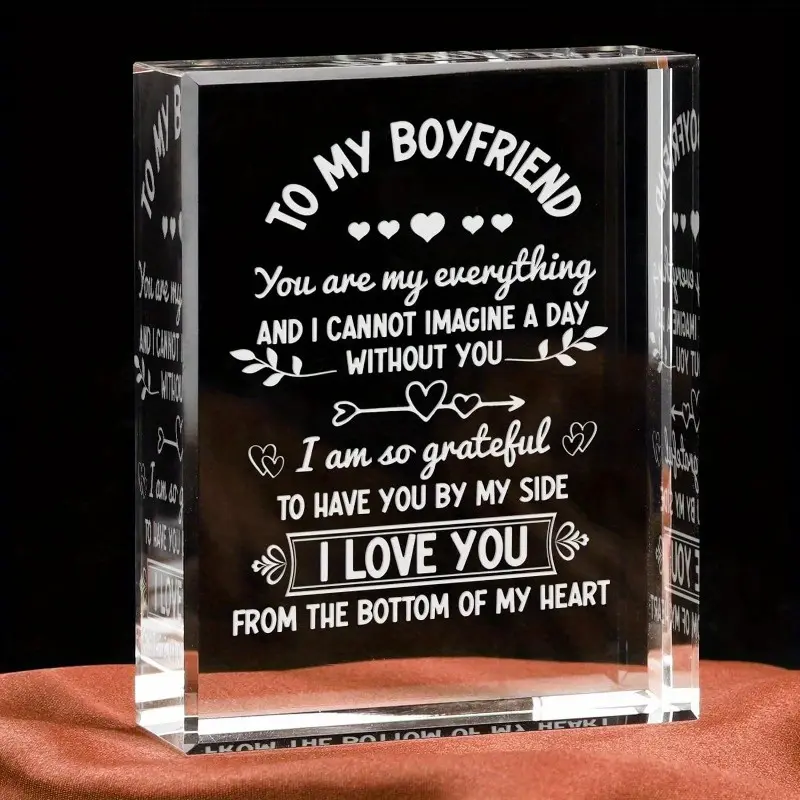 1 Year Anniversary Gift for Boyfriend - Plaque Desk Decor with Personalized Sign, Birthday Gift for Him from Girlfriend Decoration