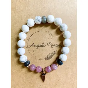 Rose Quartz, Howlite, Labradorite, and Copper Beaded Bracelet || Reiki Infused