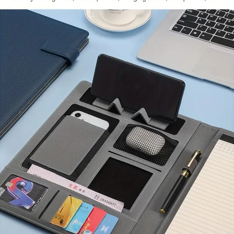 Custom A4 Business Manager File Folder, Writing Board Holder, Sales Display Clip, Document Organizer, Leather Cover Sale Notebook, Office Supplies, Office Accessories