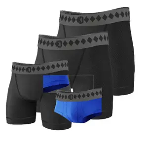Performance Short With Built-In Brief - 3 Pack | All-in-One Compression Short with Built-In Cup Pocket & 4-Strap Zero-Shift System, Breathable & Comfortable Sports Shorts for Boxing, Kickboxing, Football, Soccer & High-Impact Training - Menswear
