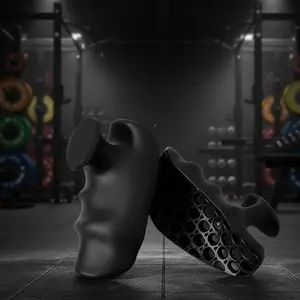 Rubber Gym Grips for Weights Training, Ergonomic Workout Grip for Weight Lifting Men Women Hand Protector Gym Gloves, Weight Lifting Grips for Bodybuilding, Deadlifts