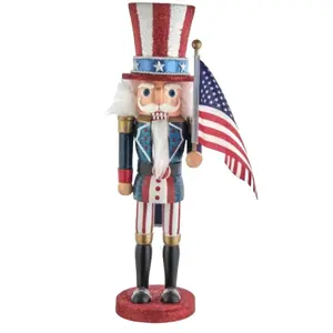 Kurt Adler Wooden Uncle Sam Nutcracker, Hollywood Collection, 15