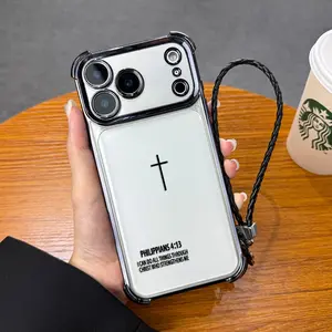 Biblical Cross Phone Case for Samsung Galaxy and iPhone17 16Pro Max  15Plus 14 13 12 XR XS ，Galaxy S25 S24 S23 Cross Pattern Religious Art Fashion Shockproof Anti-Drop Phone Case Cute Gift for Her.WC68
