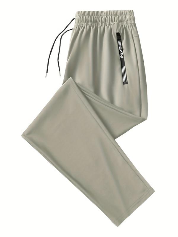 Men’s 3-Pack Minimalist Fashion Ice Silk Casual Athletic Pants — Drawstring Waistband, Zipper Pockets, Skin-Friendly Comfort, Essential for Warm Weather and Everyday Wear