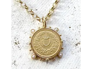 Gold Nautical Coin Necklace