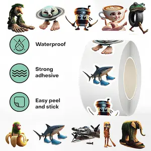 500 pieces of foreign Shan Hai Jing creative stickers, Decorative Stickers, cartoon and interesting, for hand account DIY decoration, suitable for water bottles, notebooks, and suitable for decoration by adults, children and teenagers, Funny Stickers