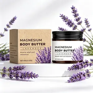 Magnesium Body Butter with Lavender 60g – Muscle Relief & Relaxation Cream – Soothes Sore Muscles, Eases Tension & Promotes Deep Relaxation – Natural Magnesium Formula for Post-Workout & Daily Self-Care
