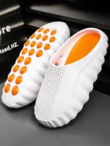 Fashion Men's One-Strap Slippers, Lightweight Eva Material, Cute Style, Ideal for Home, Beach, and Bedroom, All Seasons Comfort