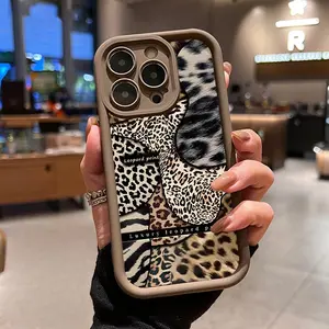TPU Phone Case for iPhone 17 Air 15 16 14 Pro Max 13 12 11 X XS Plus E Luxury Leopard Print Pattern Anti-Scratch Shockproof Soft Silicone Protective Cover Smartphone Casing