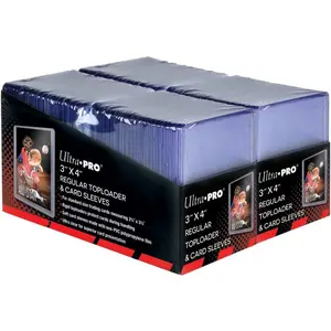 Ultra PRO 3" x 4" Clear Regular Toploaders for Cards with Card Sleeves Bundle Standard Size 200ct Trading pokemon Toploader Card Sleeve Protectors