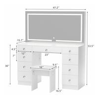 White-no glass top (47.2'' Length)