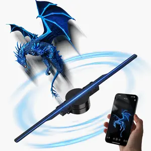 3D Hologram Fan, Holographic Display, LED Lights, 42cm, User-Friendly Mobile App Control, Easy Wall Mount, Decorations, Gifts