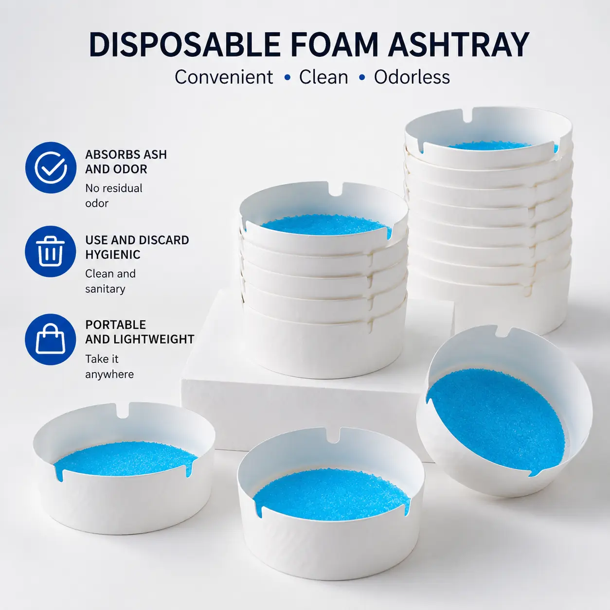 25 Counts, Disposable storage container with built-in extinguishing sand, portable no-wash structure for indoor and outdoor daily scenes