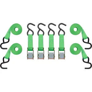 10-Foot Cambuckle (4pk) 900 lbs Break Strength, 300 lbs Safe Work Load– Tie Down Fragile and Lighter Loads for Transport – Offers More Security Than Rope