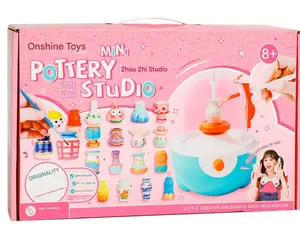 Pottery Wheel Mini Kit for Kids & Beginners, Complete Air Dry Clay & Sculpting Tools Set, DIY Arts & Crafts Creative Toy, Perfect Christmas Birthday Holiday Gift for Boys Girls Teens