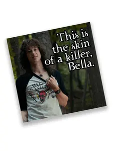 The Skin of a Killer Eddie sticker, *with subtle glitter*, 3x3 inches