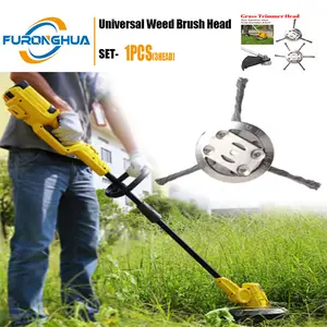 Universal Steel Wire Brush Wheel Cutter Head Weed Eater Trimmer Attachment Lawn Mower Derusting Weeding Pavement Gap Cleaning Tool