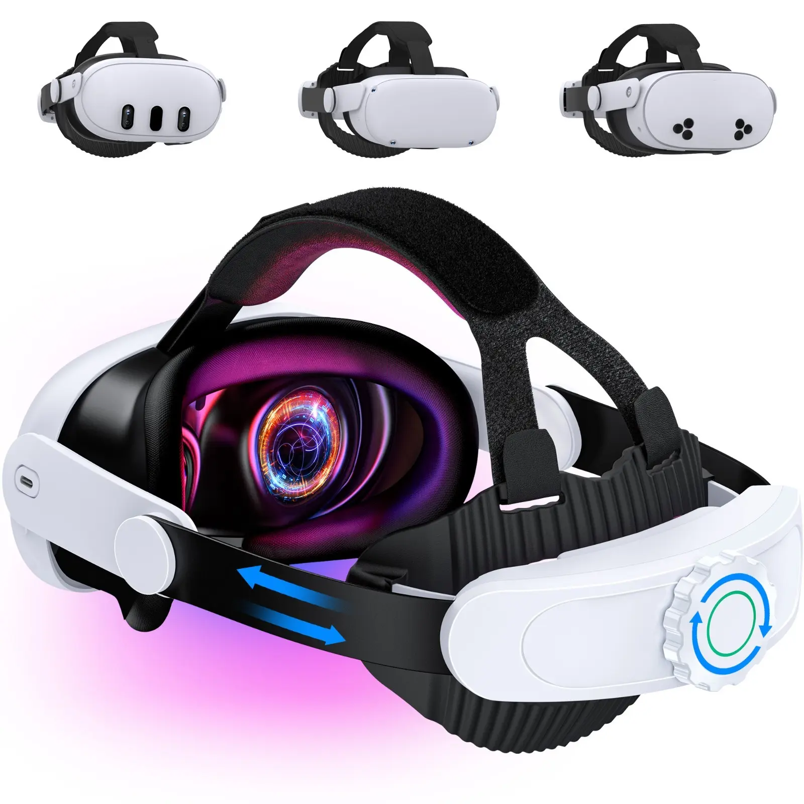 Head Strap Compatible with Meta Quest 3/Quest 3s/Quest 2,Adjustable Elite Strap Replacement VR Headset Accessories Head Strap Enhanced Support & Comfort & Reduce Pressure